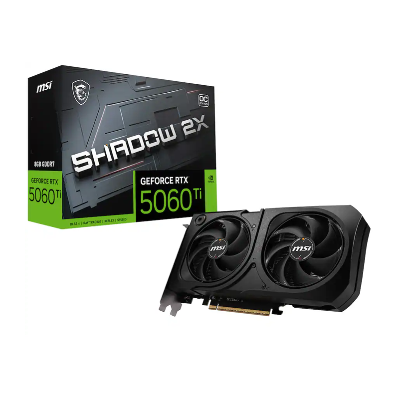 MSI GeForce RTX 5060 Ti 8GB GDDR7 Shadow 2X OC Plus Graphics Card