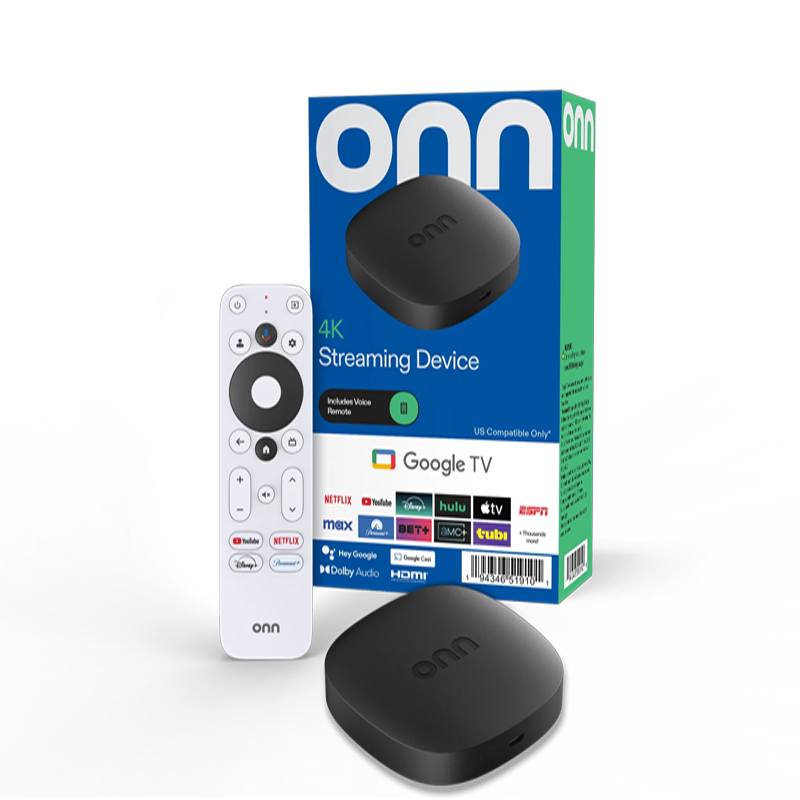 ONN Streaming Box with Google TV Black