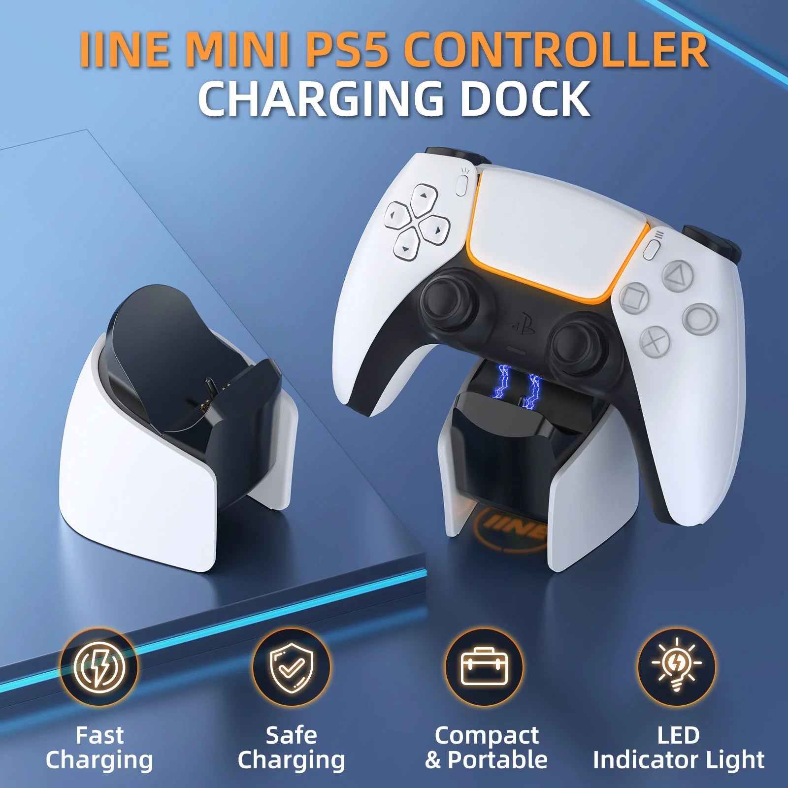 IINE Mini Charging Dock for PS5 Dual Sense/ Dual Sense Edge Controller L962