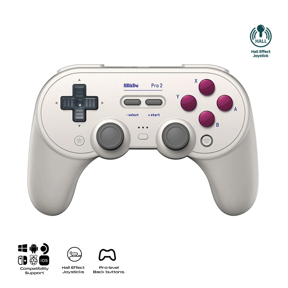 8bitdo Pro 2 Bluetooth Gamepad Hall Ed. For Windows/Android/Apple/MacOS/Steam