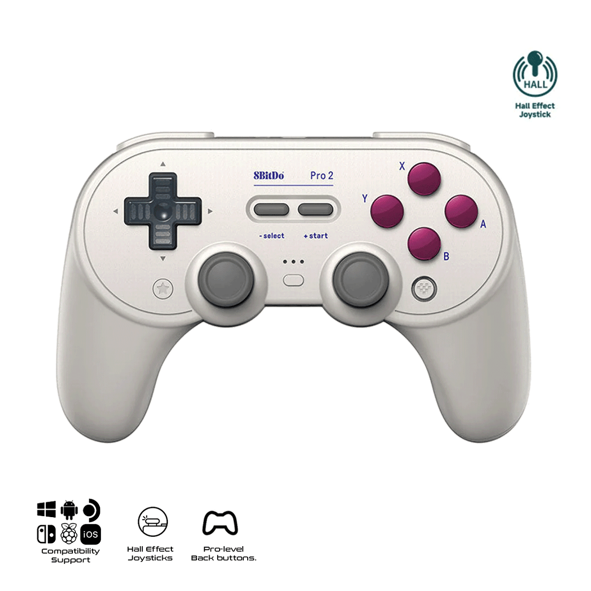 8bitdo Pro 2 Bluetooth Gamepad Hall Ed. For Windows/Android/Apple/MacOS/Steam