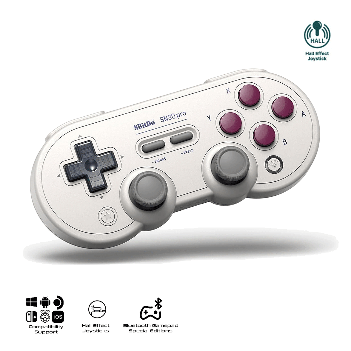 8bitDo SN30 Pro Gamepad Hall Ed. For Windows/Android/Apple/MacOS/Steam