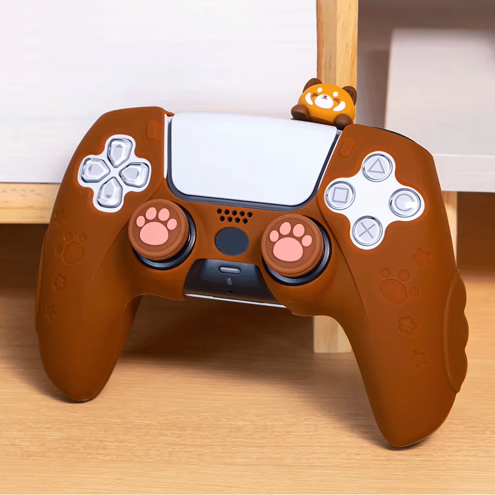 IINE Red Panda Silicone Protective Case for PS5 Controller (Brown) (L990)