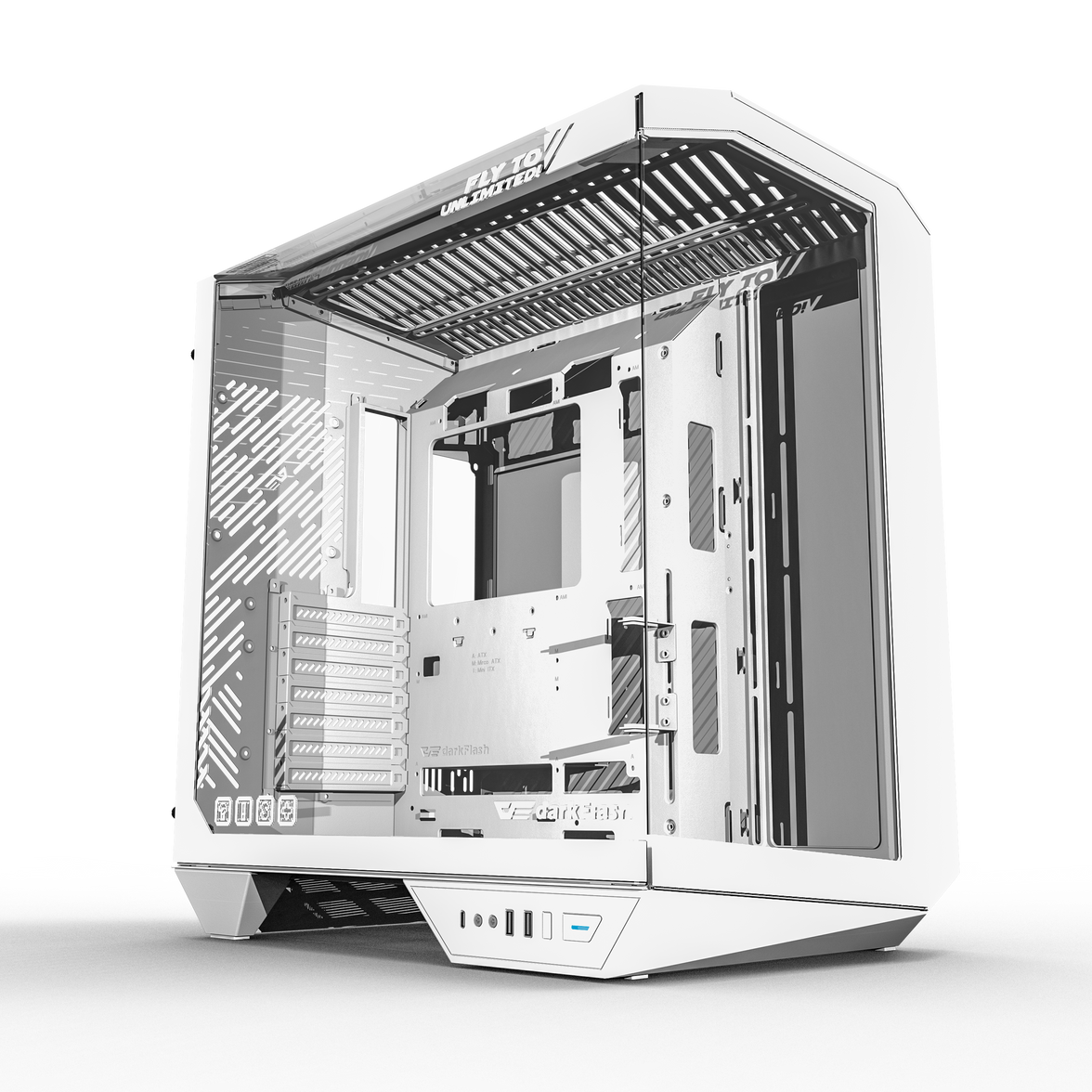 DarkFlash DY470 ATX Three-side Glass Panel Tempered Glass PC Case