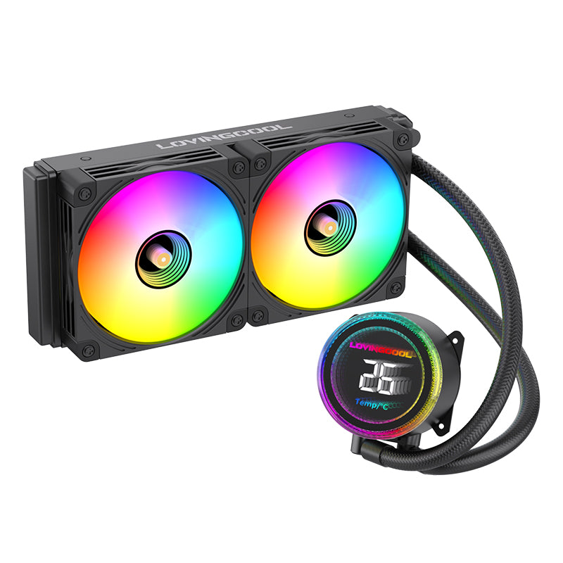 Lovingcool 240mm ARGB Liquid Cooler with Temp Screen
