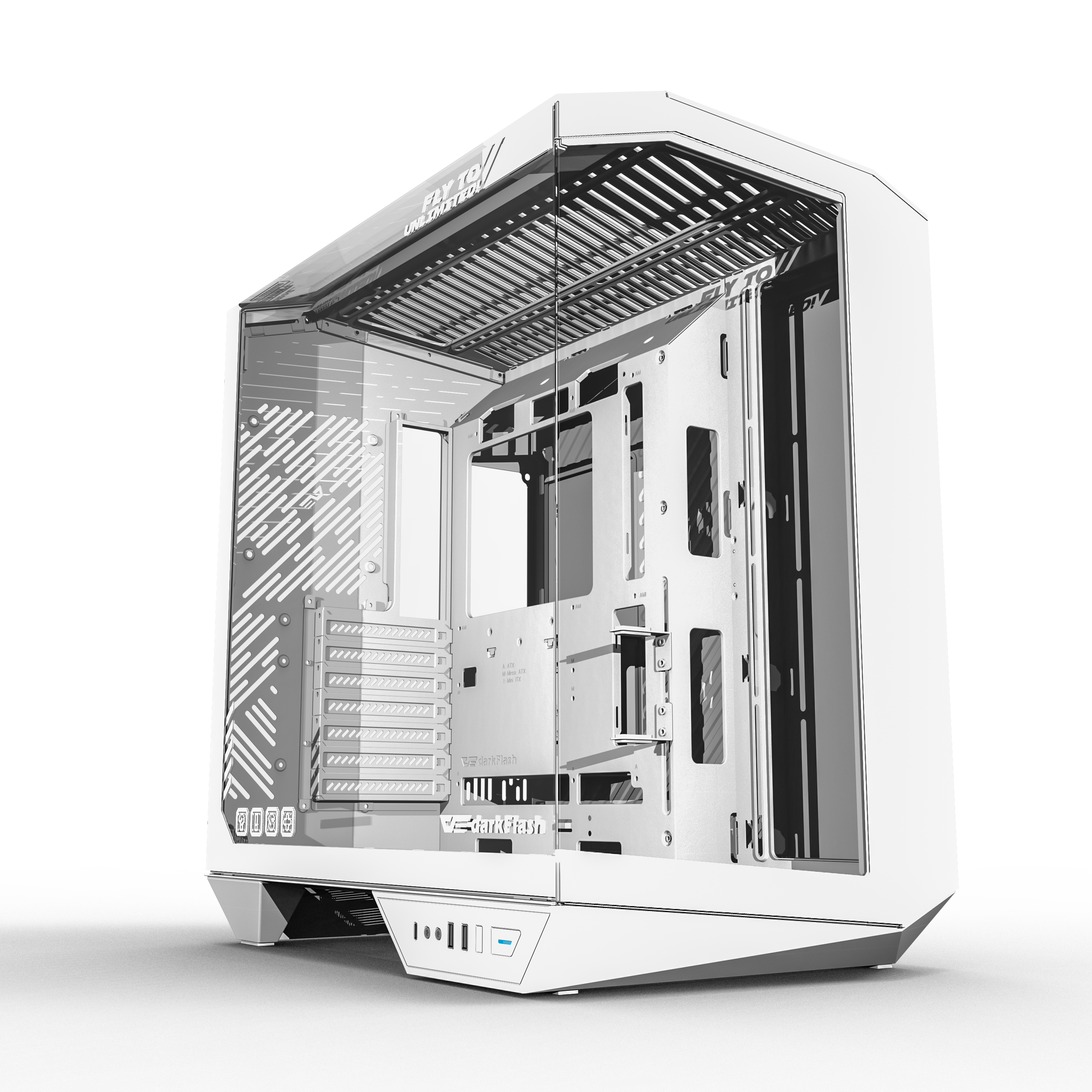 DarkFlash DY470 ATX Three-side Glass Panel Tempered Glass PC Case