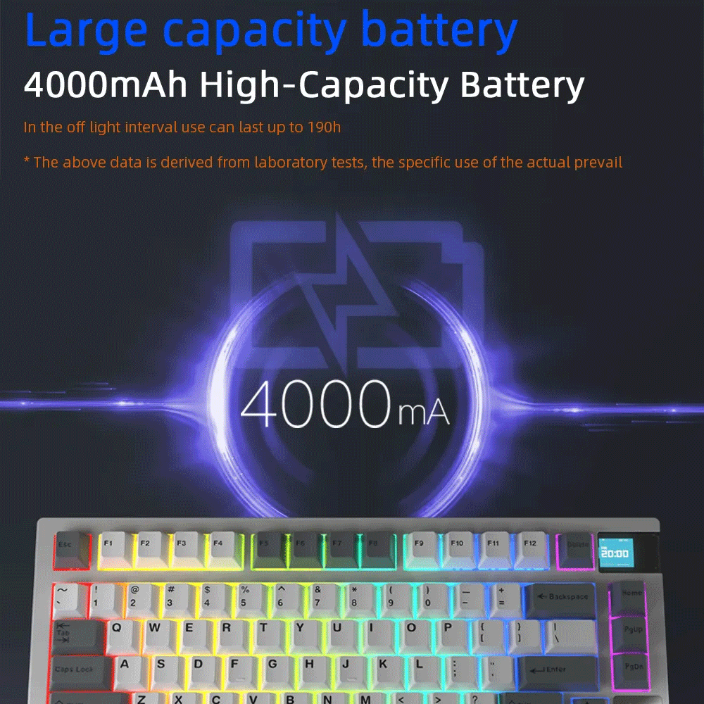 Darmoshark K8 Mechanical Keyboard [White Base/White and Gray Keycaps]