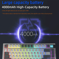 Darmoshark K8 Mechanical Keyboard [White Base/White and Gray Keycaps]