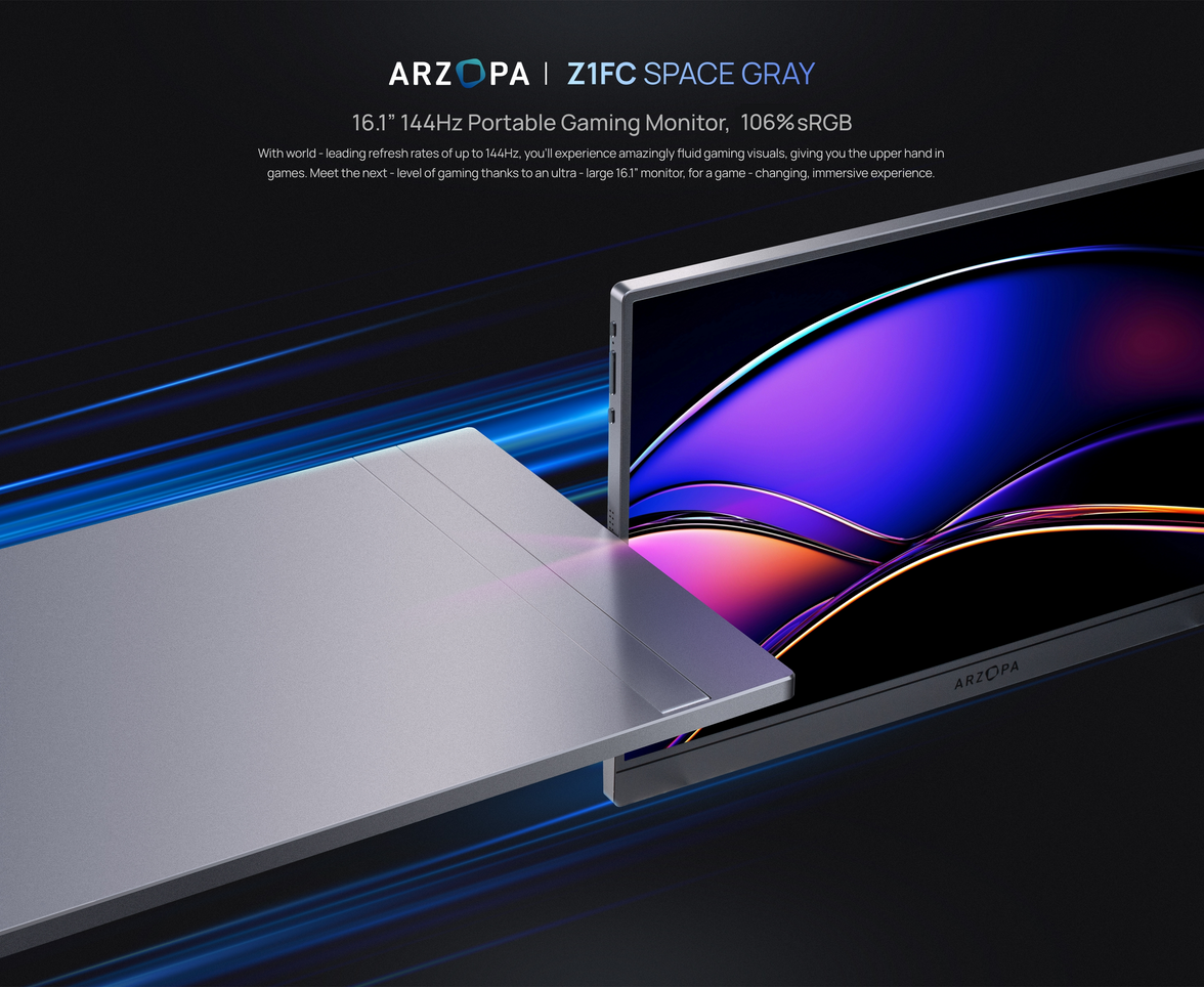 [PRE-ORDER] ARZOPA Z1FC 15.6" FHD Portable Monitor (Grey)