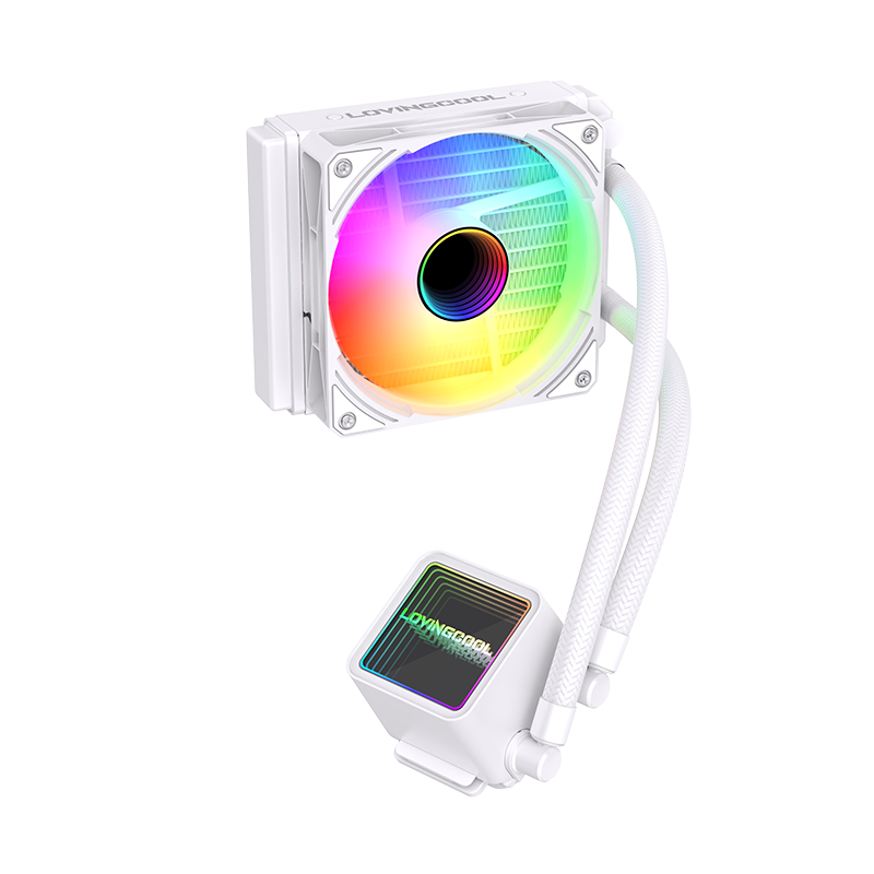 Lovingcool LC-W120-IP 120mm ARGB Liquid Cooler with Temp Screen (White)