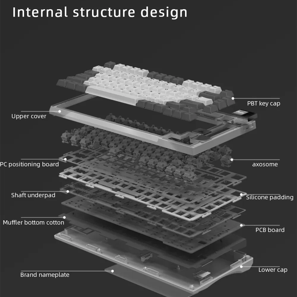 Darmoshark K8 Mechanical Keyboard [White Base/White and Gray Keycaps]