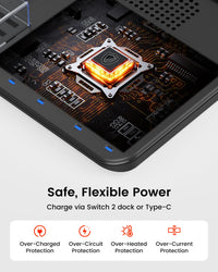 Transnovo Multi-Function RGB Light Charging Dock Station for Nintendo Switch 2 4 Joy-Con Controllers with Cooling Fan and 9 Game Card Slots NS2-CG04