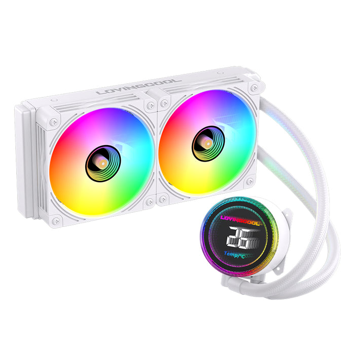 Lovingcool 240mm ARGB Liquid Cooler with Temp Screen