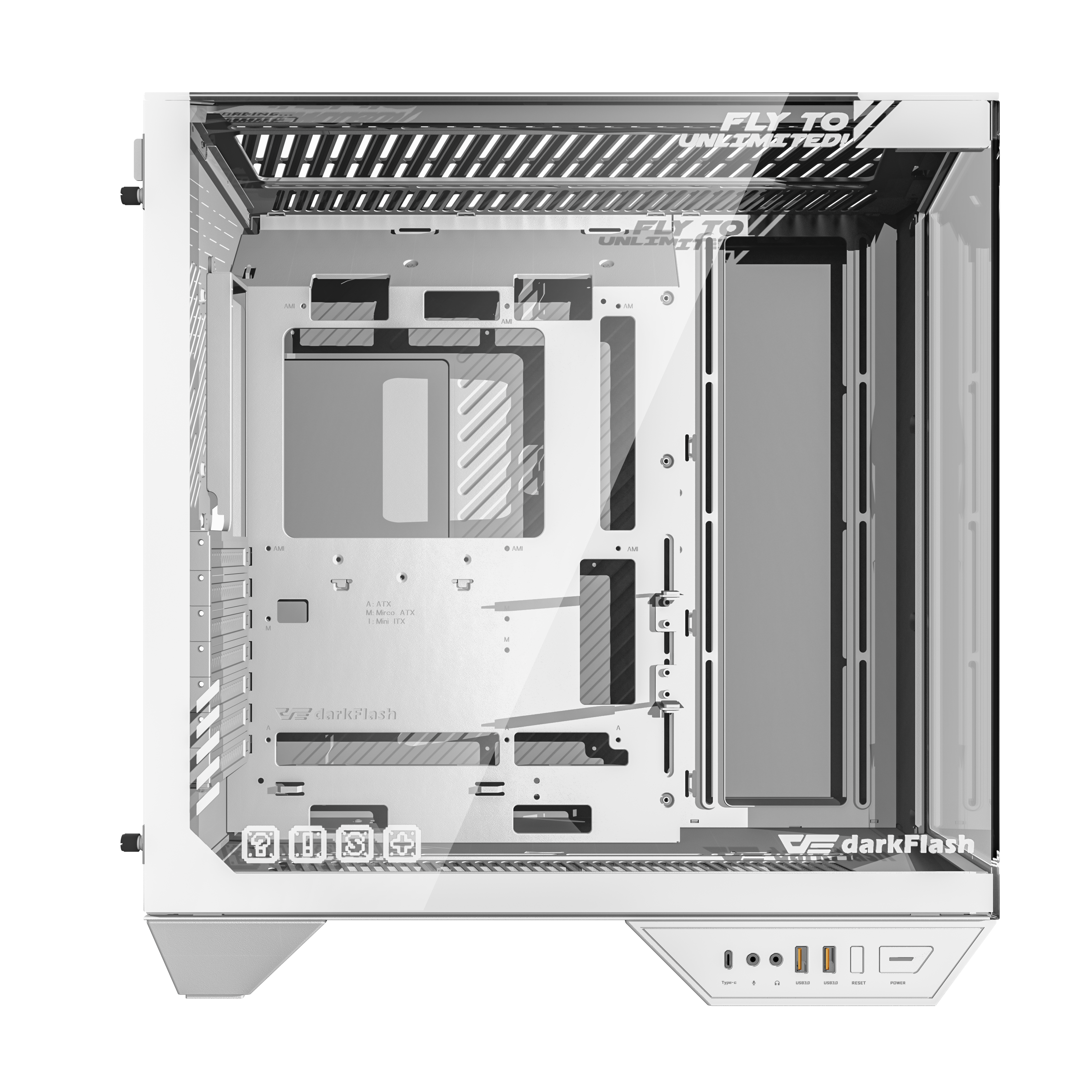 DarkFlash DY470 ATX Three-side Glass Panel Tempered Glass PC Case