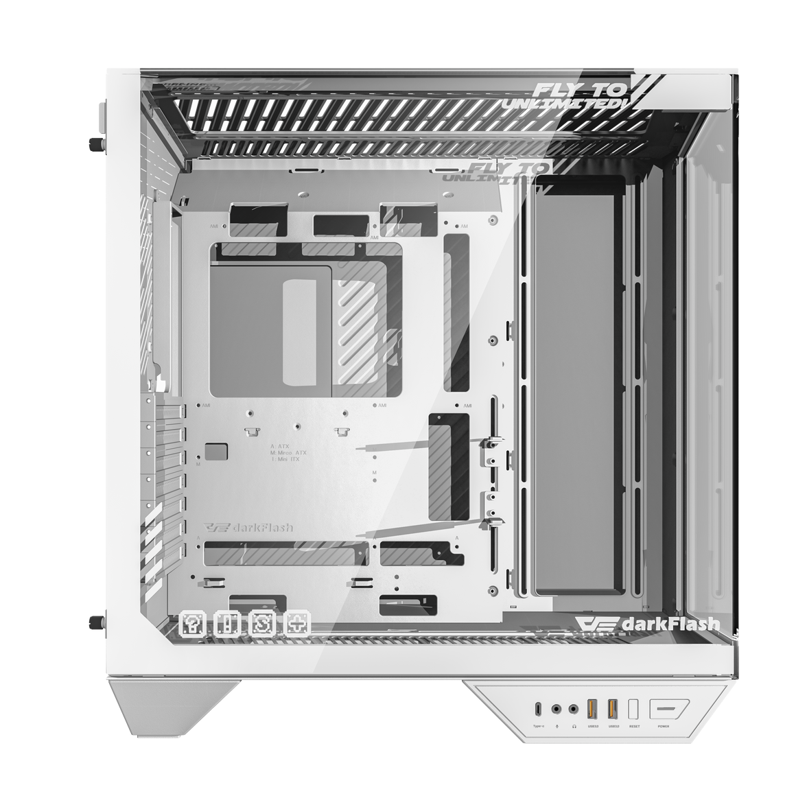 DarkFlash DY470 ATX Three-side Glass Panel Tempered Glass PC Case