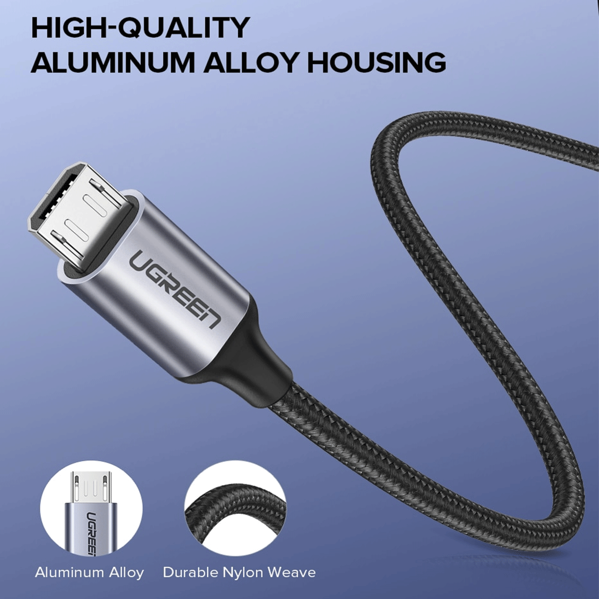 UGREEN Micro USB 2.0 Cable - 1m (Black) [US290/60146]