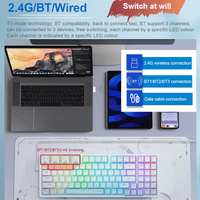 E-Yooso Z-94 Tri-Mode RGB 94 Keys Hot Swappable Mechanical Keyboard Gradiant Blue Linear White Switch