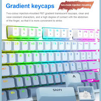 E-Yooso Z-94 Tri-Mode RGB 94 Keys Hot Swappable Mechanical Keyboard Gradiant Blue Linear White Switch