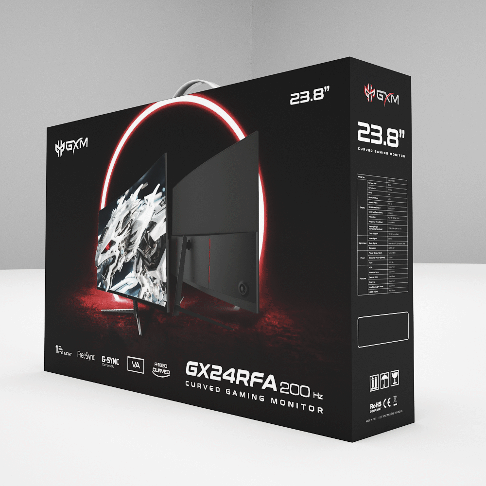 GXM GX24RFA 24” VA FHD 200Hz Curved Gaming Monitor