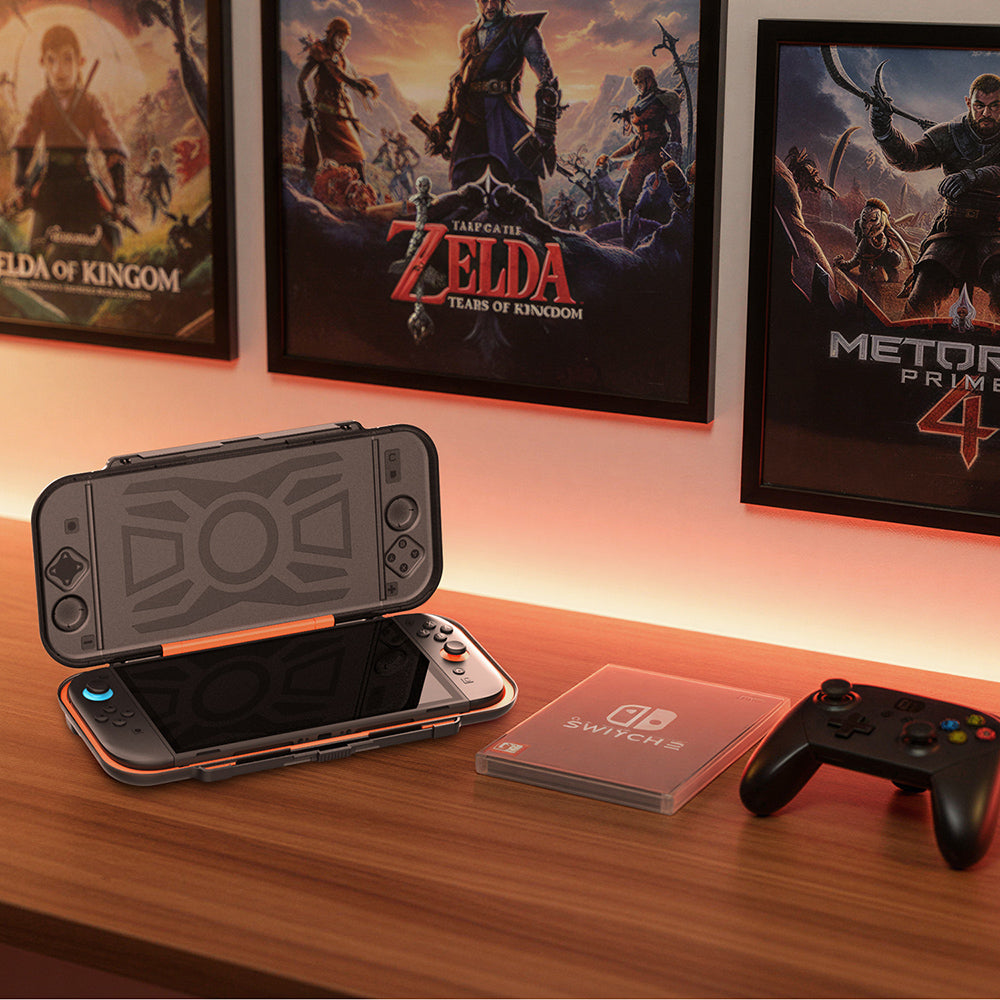 Dobe Game + Console Storage Case for Nintendo Switch 2 Black-Orange TNS-51112