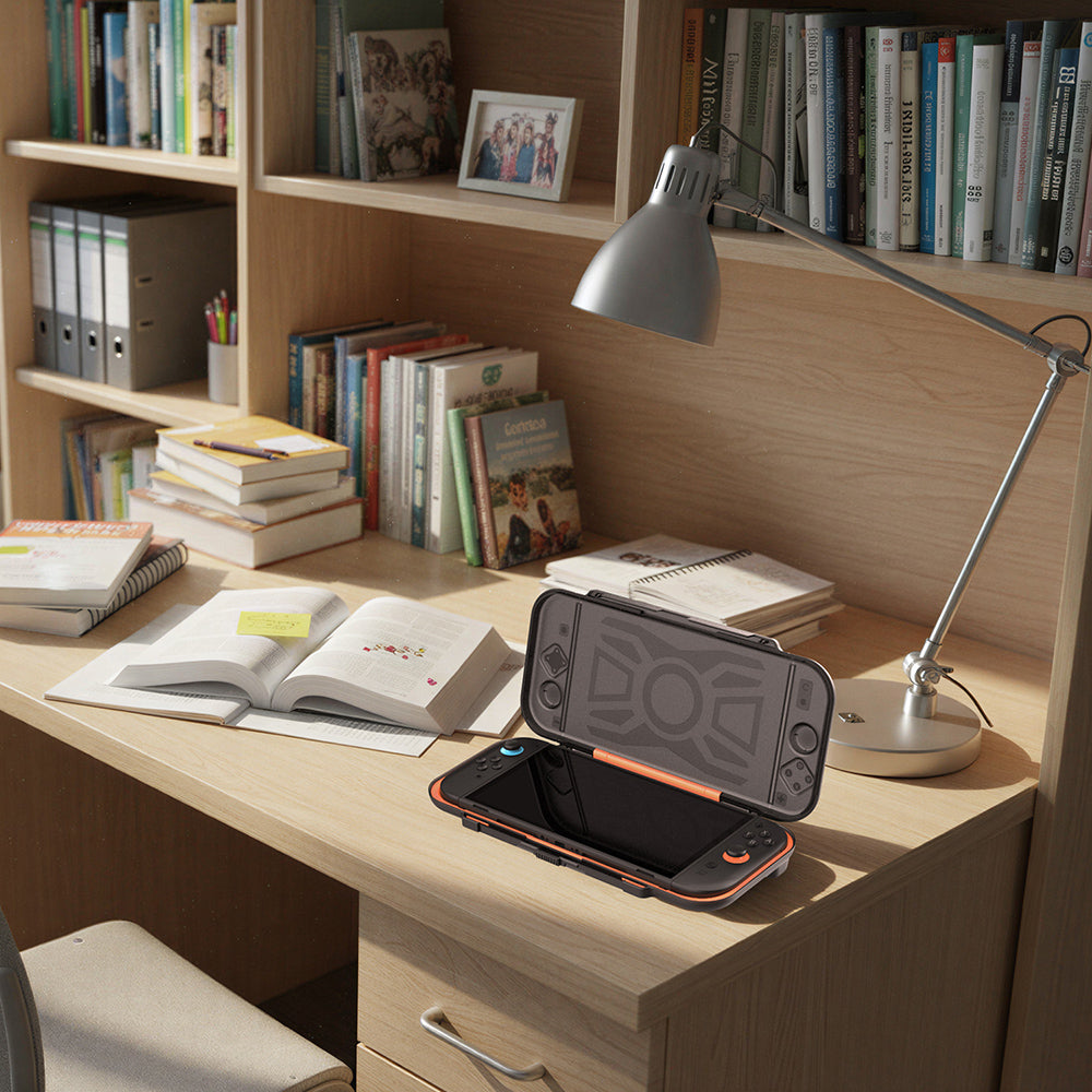 Dobe Game + Console Storage Case for Nintendo Switch 2 Black-Orange TNS-51112