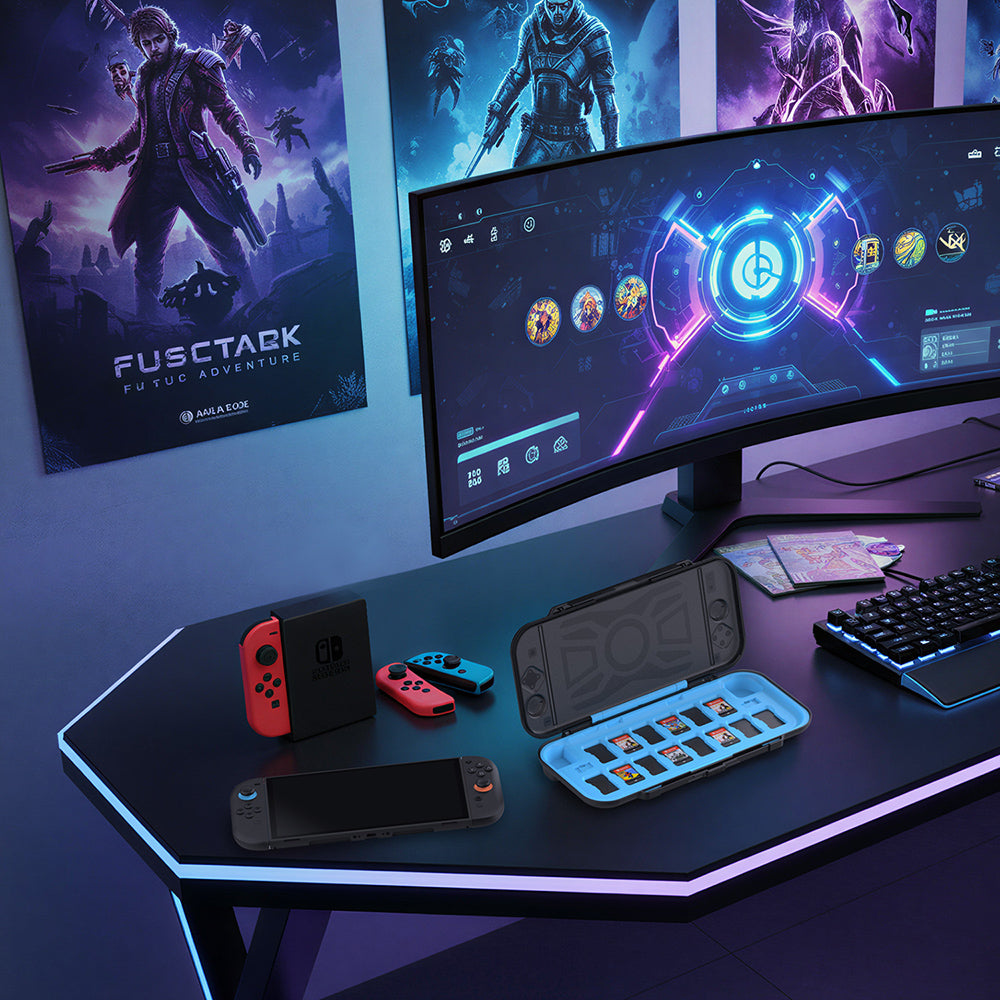 Dobe Game + Console Storage Case for Nintendo Switch 2 Black-Orange TNS-51112