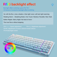 E-Yooso Z-94 Tri-Mode RGB 94 Keys Hot Swappable Mechanical Keyboard Gradiant Blue Linear White Switch