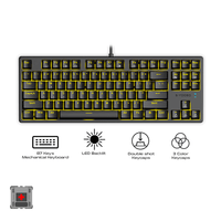 E-Yooso Z-87 87 Keys Single Light Mechanical Gaming Keyboard Black [Red Switch]