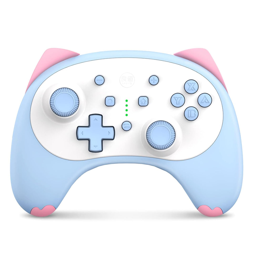 IINE Wake Up + Audio Port Cartoon Kitten Wireless Controller for Switch (Blue) (L415)