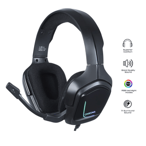 Onikuma K20 Wired Gaming Headsets with Microphone RGB Light (Black)