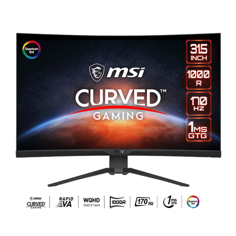 MSI MAG 325CQRF-QD 31.5" WQHD (2560 x 1440) 170Hz 1ms Rapid VA Curved Gaming Monitor