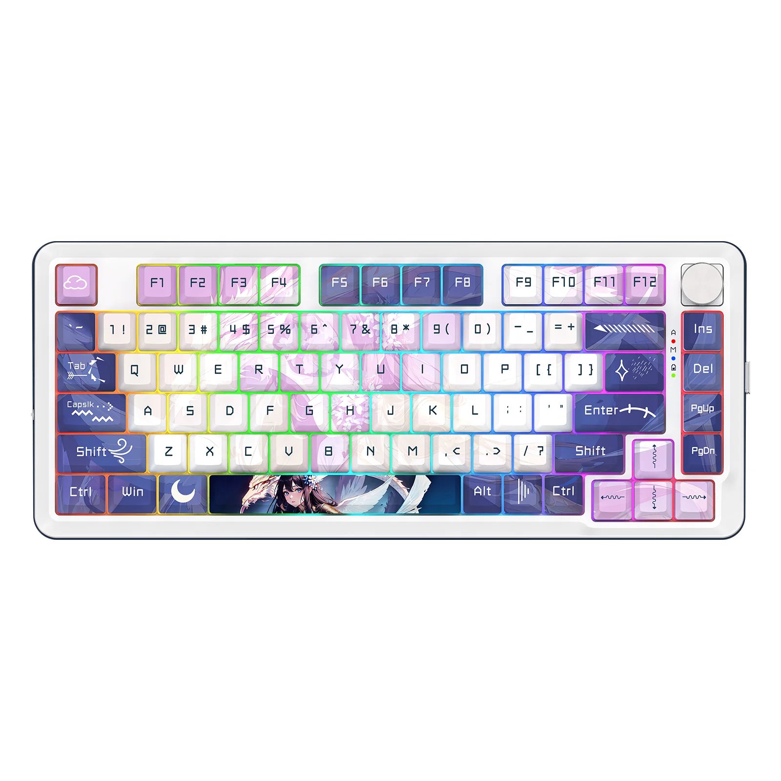 Redragon Cyrus Pro Tri-Mode Gaming Keyboard Violet-White (K681ACG-RGB-PRO)