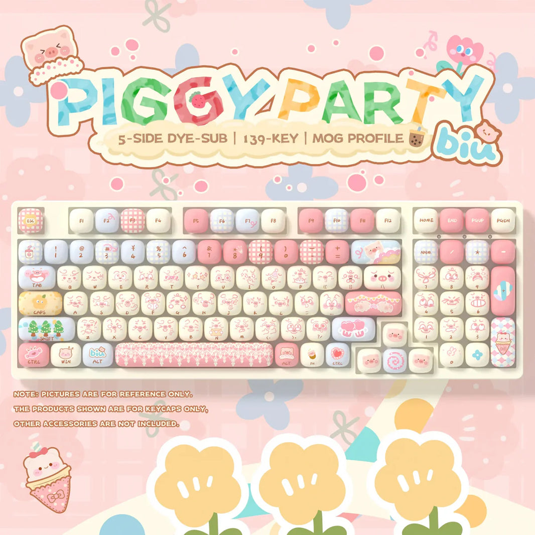 Akko Piggy Party Keycap Set MOG Profile 139 Keys
