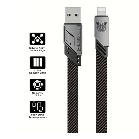Transformers TF-A10 Braided Charging Lightning Cable Black
