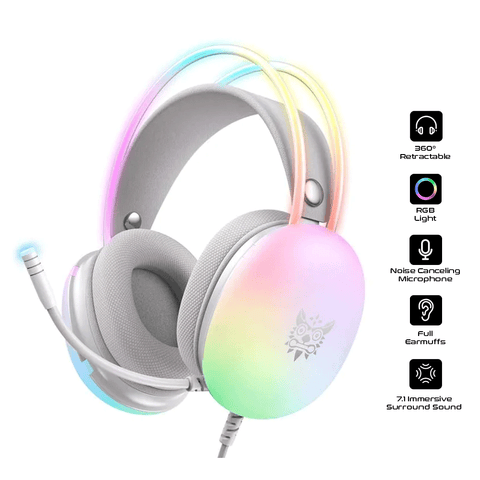 Onikuma X25 RGB Wired Gaming Headset [White]