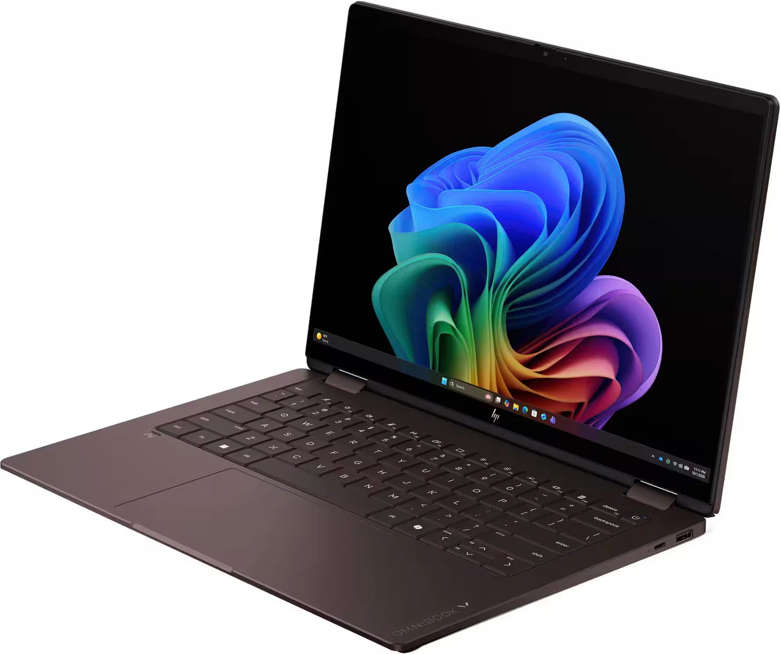 HP OmniBook X Flip 14" 2K OLED Touch 2-in-1 Copilot+ PC AMD Ryzen AI 5 430 16GB LPDDR5X RAM / 512GB SSD AMD Radeon 840M Graphics Win 11 Home Deep Espresso 14-KC0013DX