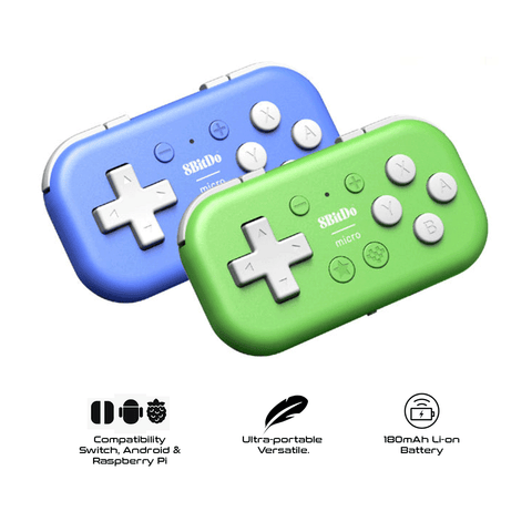 8BitDo Micro Bluetooth Gamepad for Switch/Android/Raspi/Keyboard Mode Green [80EL01]