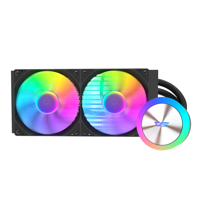 DarkFlash AquaGlow DG240 ARGB V2.6 Liquid CPU Cooler (Black)