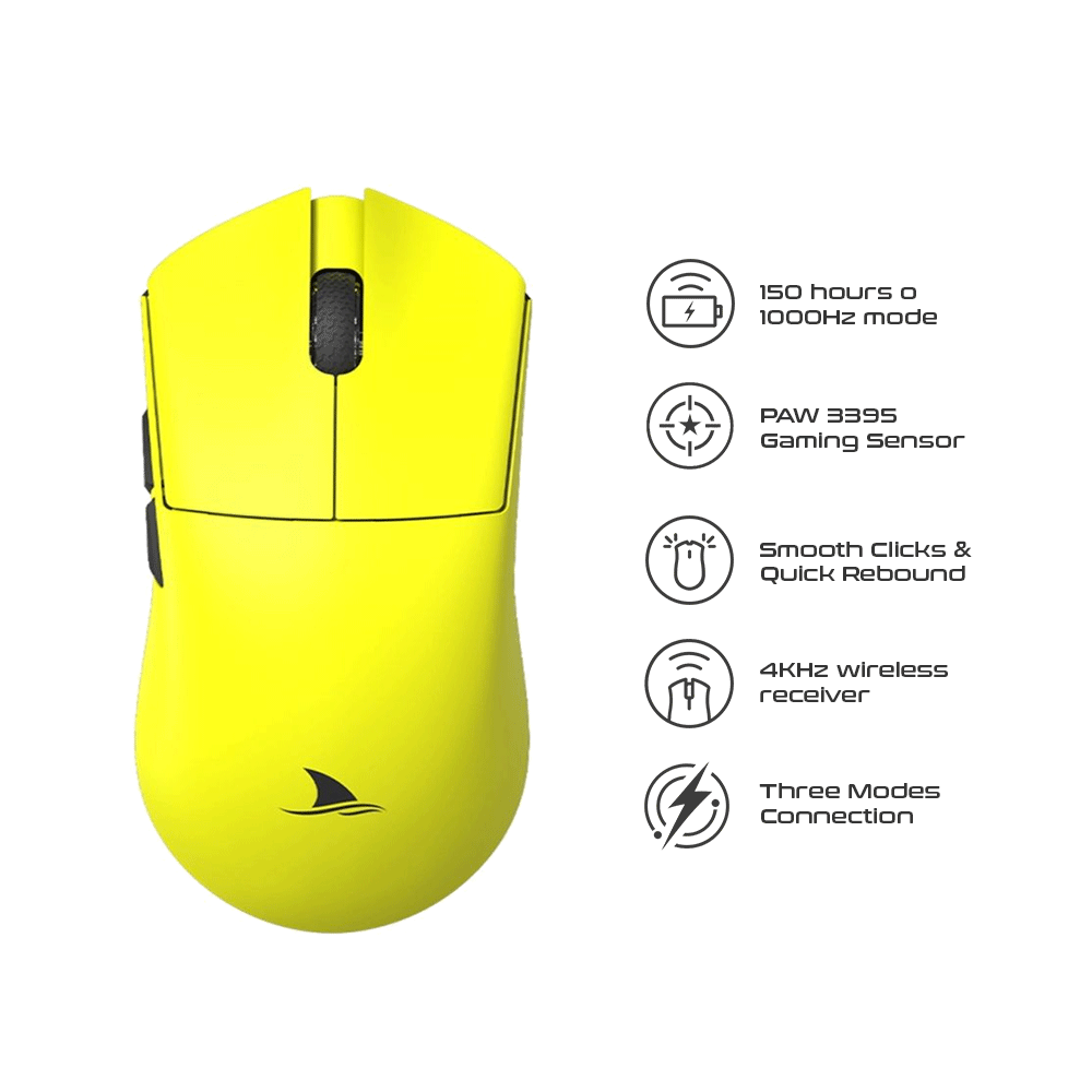 Darmoshark M3-4K Wireless Gaming Mouse [Cyber Yellow]