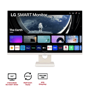 LG 32SR50F-W 32" FHD (1920x1080) IPS 60Hz 8ms (TYP) Tilt Smart Monitor with WebOS