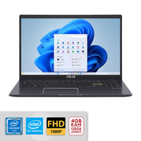 ASUS Vivobook 15.6” FHD Celeron N4500 4GB RAM 128GB eMMC Win11 Star Black L510KA-ES04