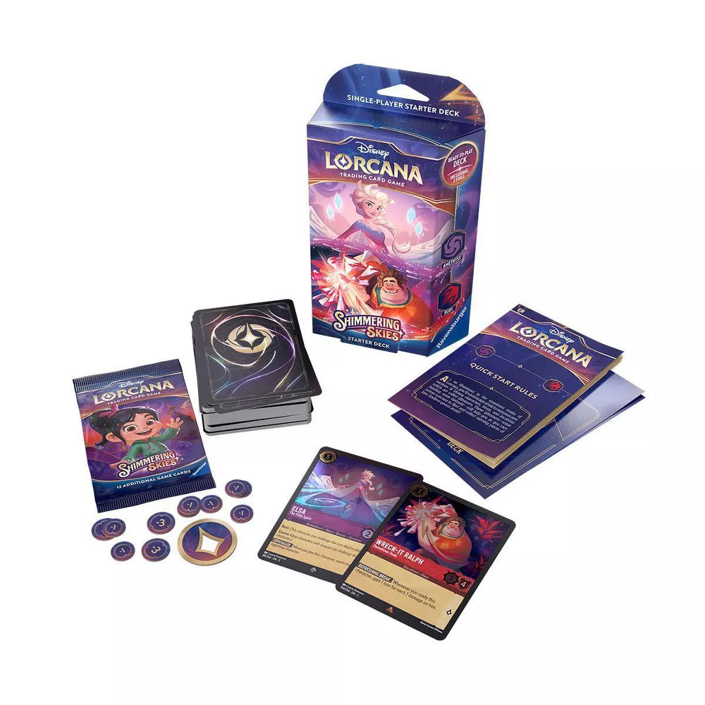 Disney Lorcana TCG: Shimmering Skies Single-Player Starter Deck (Amethyst/Ruby)