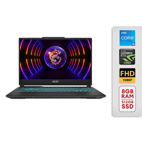 MSI Cyborg 15.6"144hz Gaming Laptop intel core i5-12450H 8GB 512GB SSD NVIDIA GeForce RTX 4050 Black