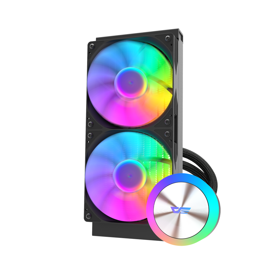 DarkFlash AquaGlow DG240 ARGB V2.6 Liquid CPU Cooler (Black)