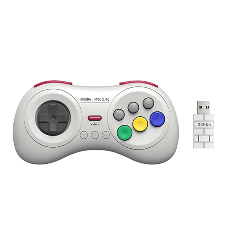 8Bitdo M30 2.4G Wireless Gamepad for The Original Genesis & Mega Drive Mini (White) 81CC02