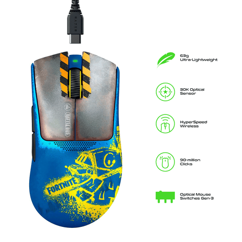 Razer DeathAdder V3 Pro Ergonomic Wireless Gaming Mouse - Fortnite Edition