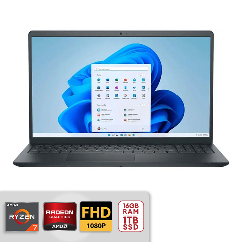 Dell Inspiron 15.6" Touch Screen AMD Ryzen 7-7730U 16GB RAM 1TB SSD AMD Radeon Graphics Win 11 Black