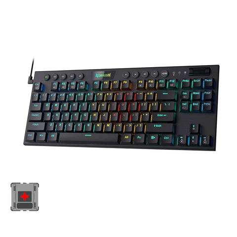 Redragon Horus TKL Wired RGB 87 Keys Mechanical Gaming Keyboard Black Red Switch (K622-RGB)