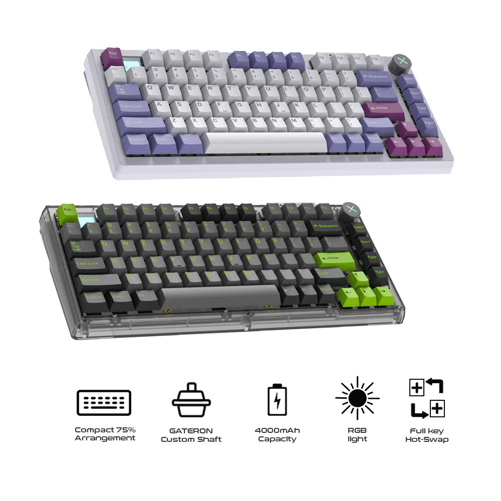 Darmoshark TOP75 Tri-Mode RGB Backlit Mechanical Keyboard