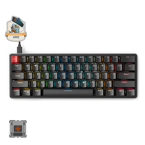 Glorious PC Gaming Race Modular Mechanical Keyboard GMMK Tenkeyless (Brown Switches) (Black)